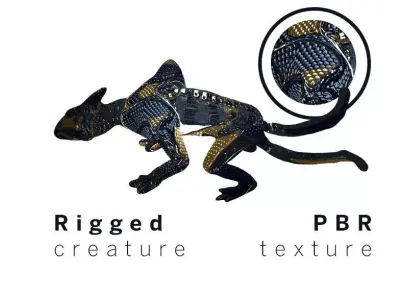 Low poly rigged creature E-Thed Low-poly 3D model