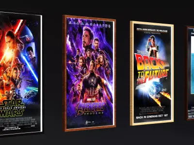 Classic Movies Poster Displays 3D model