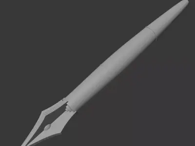 Luxury Fountain Pen Low-poly 3D model
