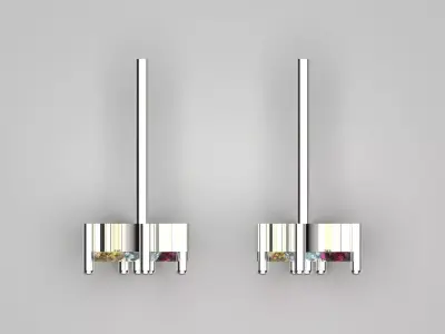 Rainbow Gemstone Stud stl Earrings model je0025 3D print model