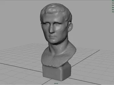 BUST of roman emperor person Low-poly 3D model