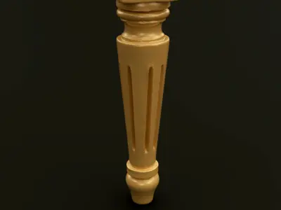 Classic Baroque Style Wooden Chair leg Free 3D model