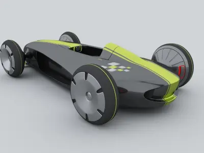 RACER 8 futuristic race car 3D model