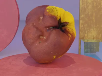 Quince fruit 07 high-poly 3D model