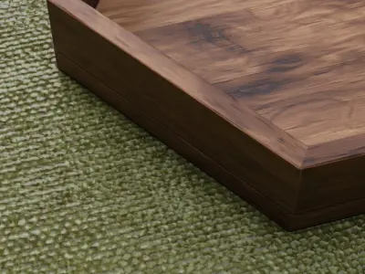 HexaWood Platter with Mat Low-poly 3D model