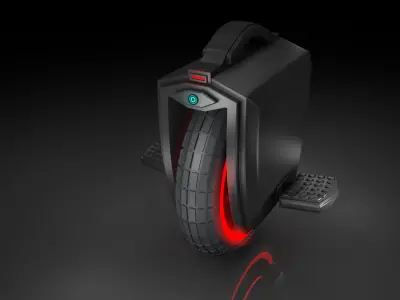 Electric unicycle 3D model