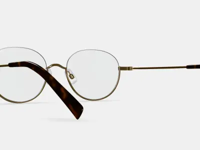 Satler Eyeglasses in Polished Gold 3D model