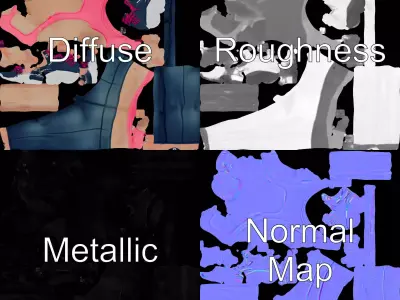 Athletic Woman Fitness model pack Low-poly 3D model