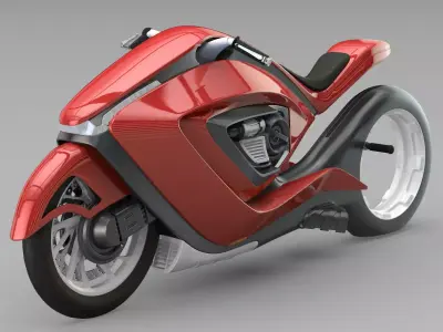 Sport bike futuristic concept 3D model