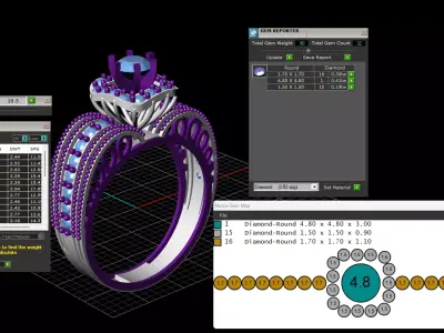 Diamond ring Jewelry Cocktail Ring 3D print model 3D print model