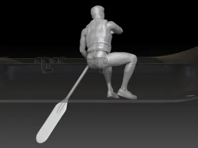 canoe boy 3 3D print model