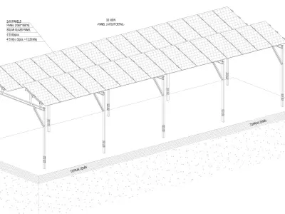 1MW Solar Energy Project on Farmland Type-1 3D model