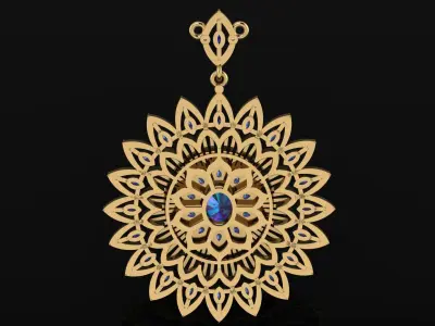 Gold Necklace Mandala 3D print model