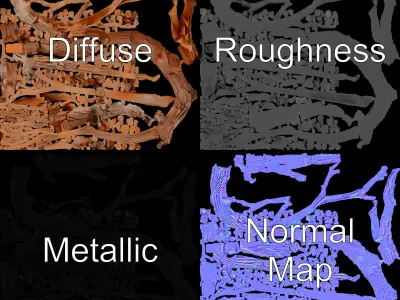 Realistic Tree Branch Model Pack for Environment Design Low-poly 3D model