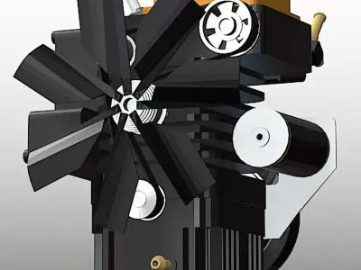 Toyan FS-S100A Four Stroke Model Engine - Mid Poly 3D Model Low-poly 3D model