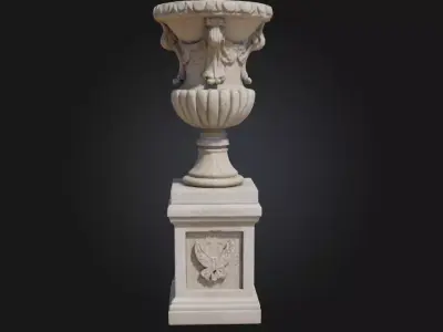 Ornate Stone Urn  Timeless Symbol of Elegance and Memory 3D model