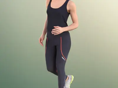 Diana 10872 - Athletic Woman Running Low-poly 3D model