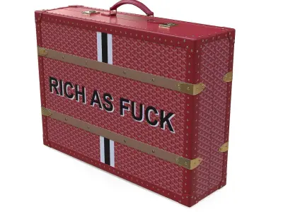 Goyard Suitcase Rich As F Low-poly 3D model