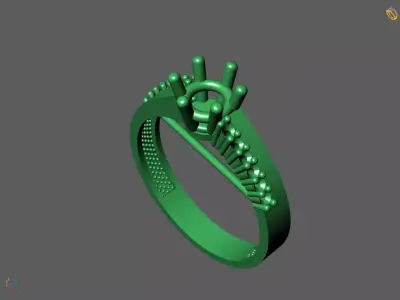 Solitaire Engagement Ring Diamond Women Ring Stone 3D print STL 3D print model