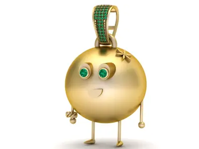 Golden Emerald Orb Character 3D Printable Model 3D print model
