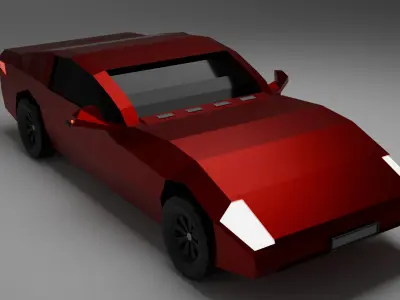Low Poly Car RED Free low-poly 3D model