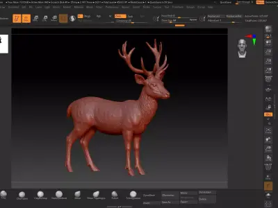 Fallow Deer Sculpture 3D print model