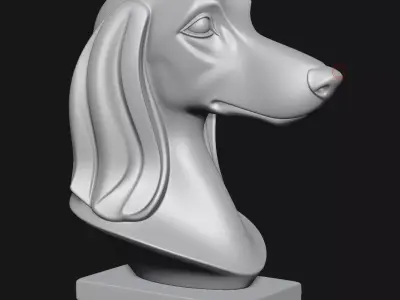 Dog sculpture 3D print model 3