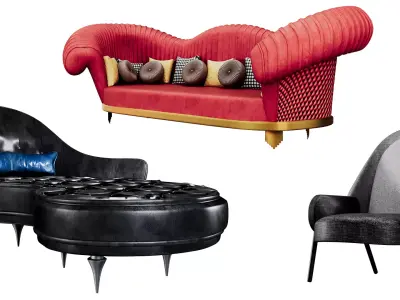 Living room furniture collection   3D model