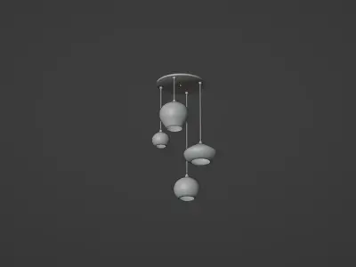 Multi Light Pendant Glass Lighting Mid Century Modern Chandelier Free 3D model