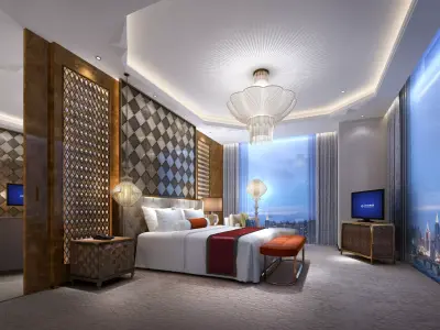 Hotel suite Low-poly 3D model