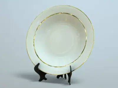 Plate with Stand Low-poly 3D model