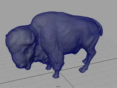 American bison Low-poly 3D model