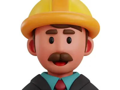 3d avatar profession as Engineer Low-poly 3D model