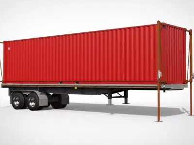 Container trailer 3D model