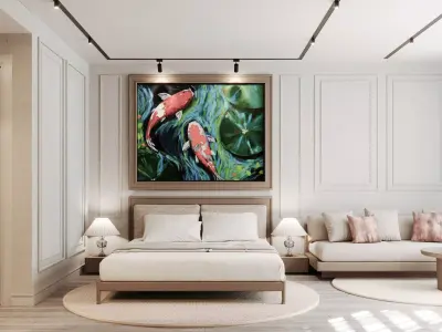 Japandi Hotel Room Interior 3D model