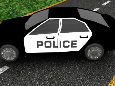 low poly police car Low-poly 3D model