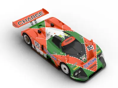 Mazda 787B 55 24h LeMans Racing 1991 3d model 3D model
