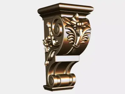 Carved corbel for cnc 5 3D model