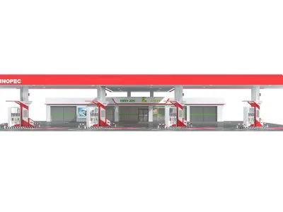 gas station 3D model 6