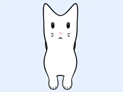 A Cat With A Toon Cell Shade Style 3D model