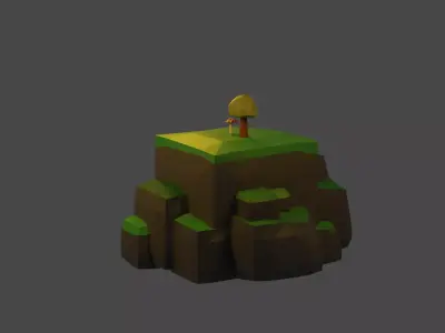 Low Poly Rock Cliff Free low-poly 3D model