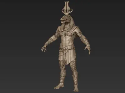 Sobek egyptian warrior 3D model