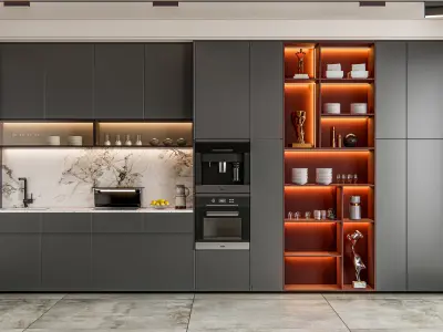 Kitchen Modern interior  0035 3D model