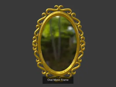 Oval Mirror Frames 3D Model Collection