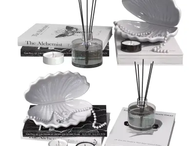 Decorative Set with pearl beads 3D model