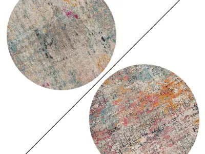 Round Rug Set 211 3D model