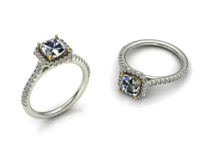 French pave Ring 3D print model