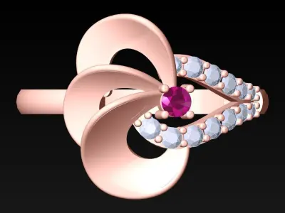 Diamond Ring - Womens Rings - N6326 Free 3D print model