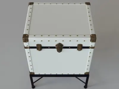 Trunk Accent Cabinet in White and Black 3D model