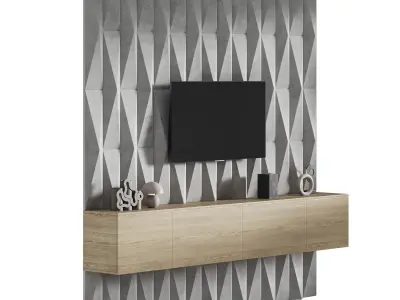 Modern TV Wall 018 3D model
